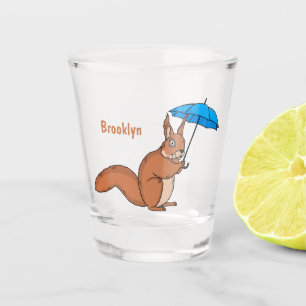Copo De Shot Esquilo vermelho bonito com desenho animado