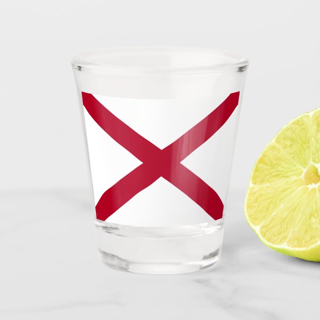 Copo De Shot Estado da bandeira do Alabama (Frente)