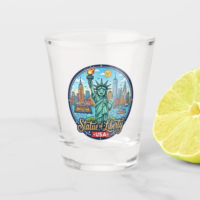 Copo De Shot Estátua da Liberdade EUA (Frente)