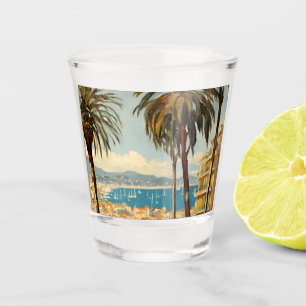 Copo De Shot Estilo Vintage Cannes French Viagem Watercolor