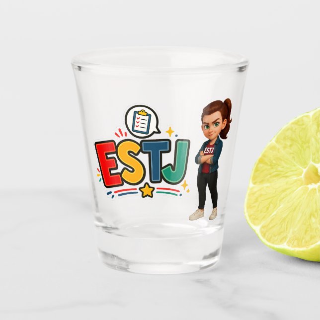 Copo De Shot ESTJ — A Líder Organizadora (Frente)