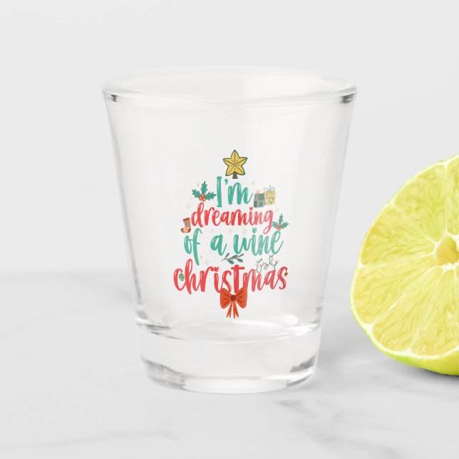 Copo De Shot Estou sonhando com uma árvore de Natal de Natal en (Frente)