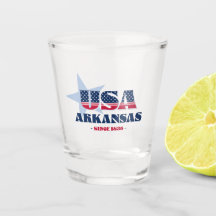 Estrelas, Stripes e Arkansas 1836 Shot glass