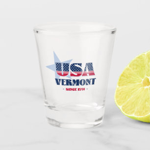 Copo De Shot Estrelas, Stripes e Vermont 1791 Shot glass