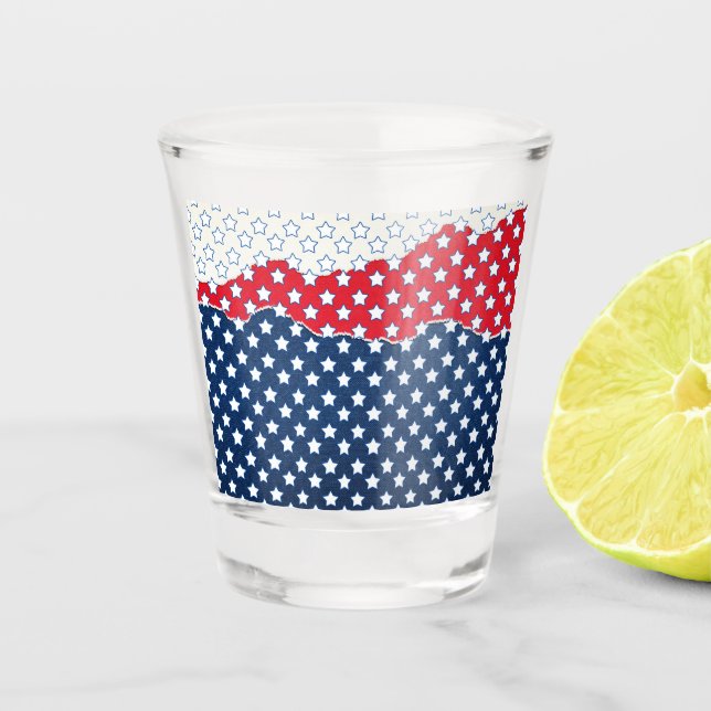 Copo De Shot Estrelas Vermelhas, Brancas e Azuis (EUA) (Estados (Frente)