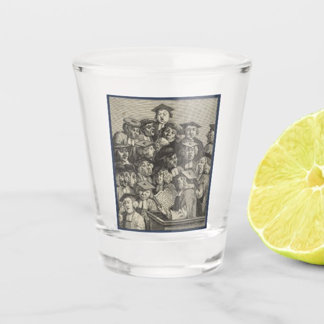 Copo De Shot Estudiosos em uma aula (por William Hogarth) (Frente)