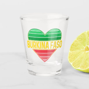 Copo De Shot Eu Amo Burkina Faso, Heart Burkinabè