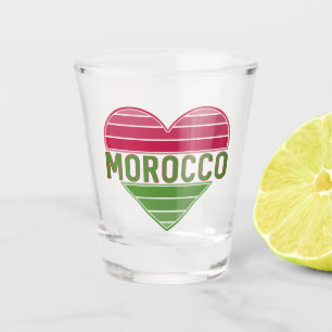 Copo De Shot Eu amo Marrocos, coração marroquino