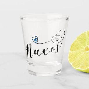 Copo De Shot Eu Amo Naxos, Bandeira Grega