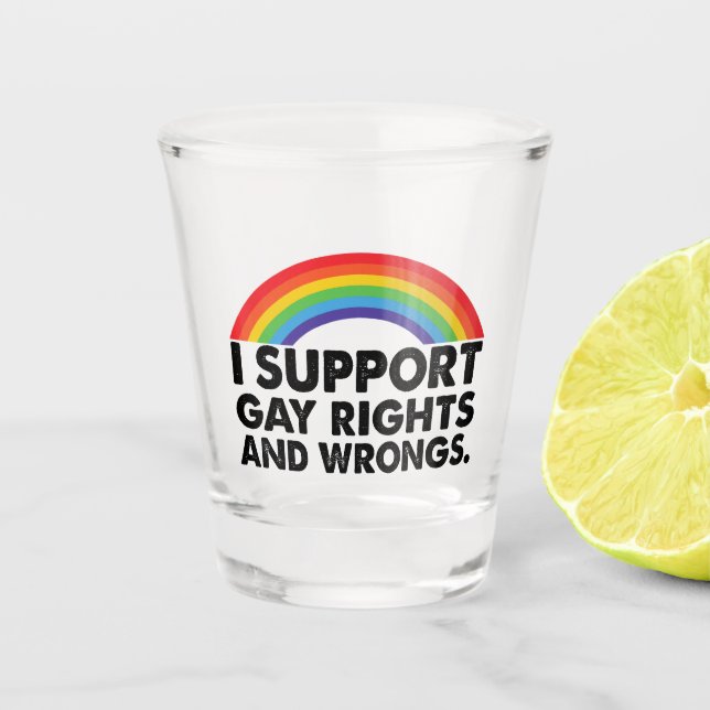 Copo De Shot Eu apoio Gay de Direitos Gays e Erros de Gay (Frente)