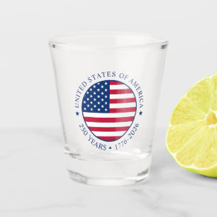 Copo De Shot EUA 4 de julho Dia da Independência 250 Anos de Li