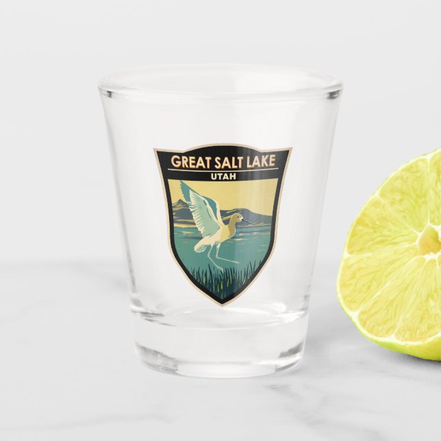 Copo De Shot Excelente Salt Lake American Avocet Viagem Art Vin (Frente)
