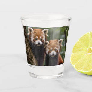 Copo De Shot Exploradores de Árvore: Pandas Vermelhas Bebidas O