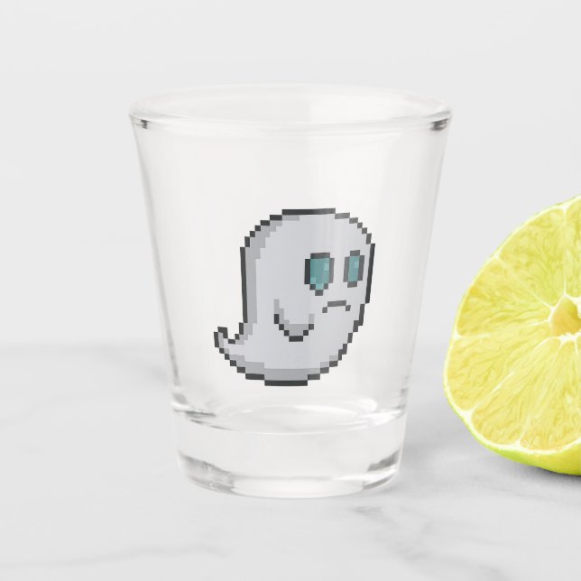 Copo De Shot Fantasma Retro de 8 bits (Frente)