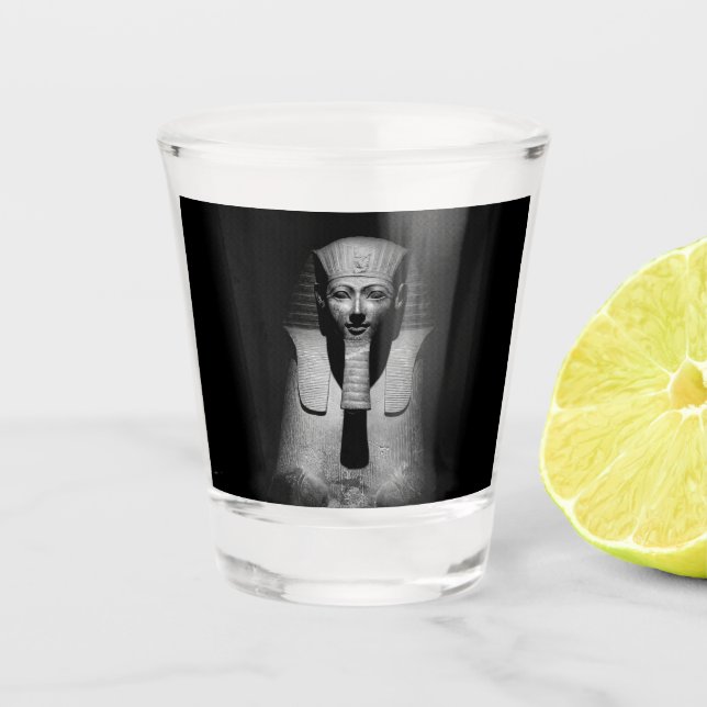 Copo De Shot Faraó rei preto e branco (Frente)