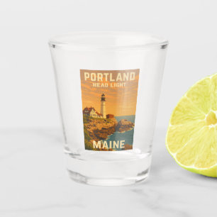 Copo De Shot Farol de Maine de Portland Viagens vintage