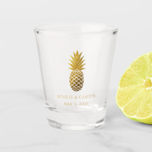 Copo De Shot Faux Dourado Favor de Casamento de Abacaxi