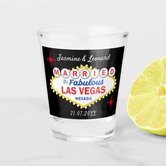 Copo De Shot Favor de casamento de Las Vegas (Frente)