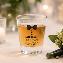 Copo De Shot Favor de casamento Gravata Borboleta Preta Smoking