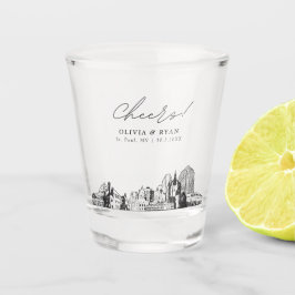 Copo De Shot Favor de casamento personalizado St. Paul Cheers