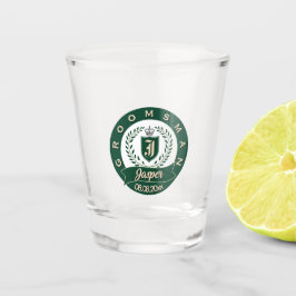 Copo De Shot Favor de casamento sofisticado na cor verde caçado