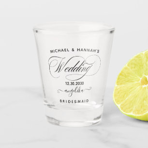 Copo De Shot Favor De Vidro De Casamento, Casamento Personaliza