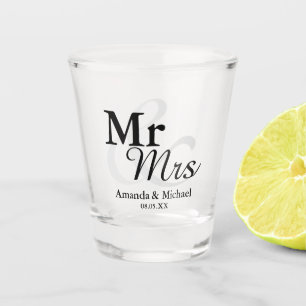 Copo De Shot Favor elegante simples do casamento da tipografia