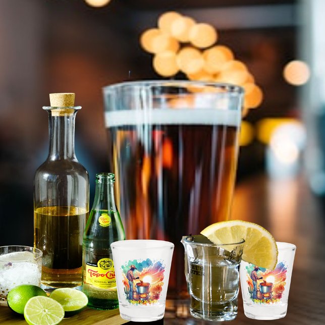 Copo De Shot Feijões ou No Beans Chili Cozinhar Cowboy 1 (Chili Cookoff Beans or No Beans Collection Shot Glasses
)