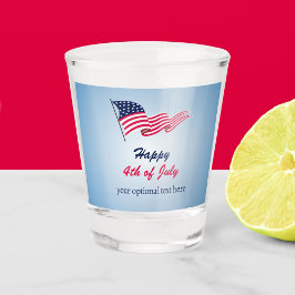 Copo De Shot Feliz 4 de julho com bandeira americana