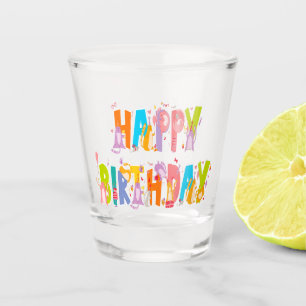 Copo De Shot Feliz aniversário Engraçado Celebração do Dia do P