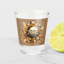Copo De Shot feliz ano novo de tipografia Dourada 2025