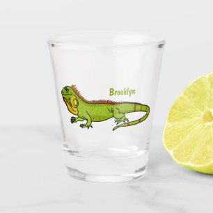 Copo De Shot Feliz desenho da iguana verde