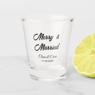 Copo De Shot Feliz e adicionar casal casado Nome data feriadoCh