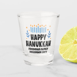 Copo De Shot Feliz Festa de Chanucá Personalizada Favorece Vidr