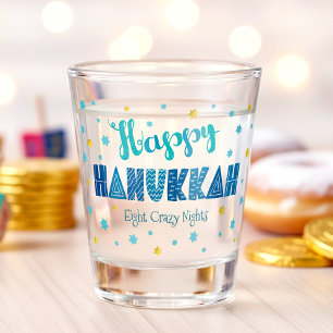 Copo De Shot Feliz Hanukkah Bold, Estrela da Tipografia Engraça