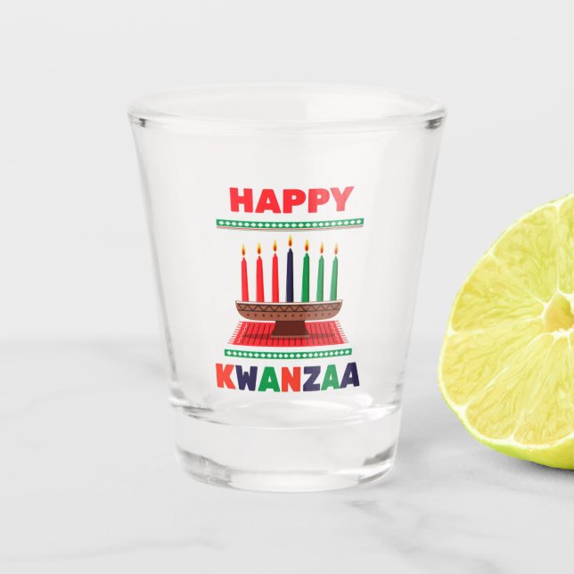 Copo De Shot Feliz Kwanzaa Kinara (Frente)
