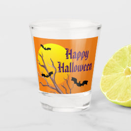 Copo De Shot Feliz Morcego De Halloween E Lua