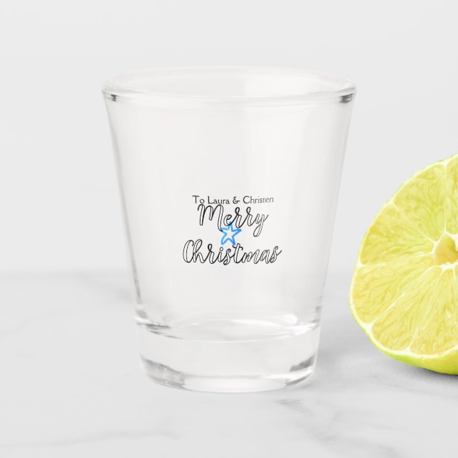 Copo De Shot Feliz Natal adicionar nome texto presente personal (Frente)