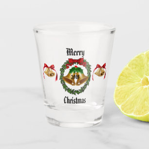 Copo De Shot Feliz Natal arco, grinalda, e Bels
