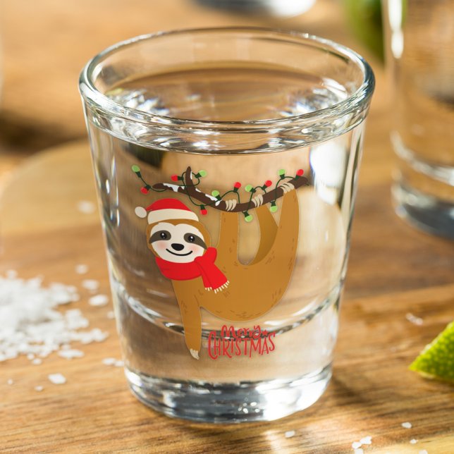 Copo De Shot Feliz Natal Sloth | Feriados (Criador carregado)