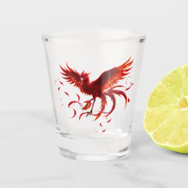 Copo De Shot Fênix Carmesim da Maré enluarada.