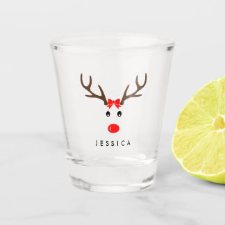 Copo De Shot Feriado conhecido personalizado do Xmas da rena
