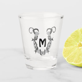 Copo De Shot Ferradura enrolada em Monograma de Fios-Barbed