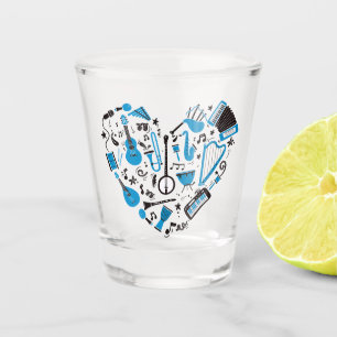 Copo De Shot Ferramenta Coração de Instrumento Musical