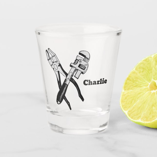 Copo De Shot FERRAMENTAS DE nome personalizado (Frente)