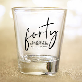 Copo De Shot Festa de aniversário de 40 anos Chic