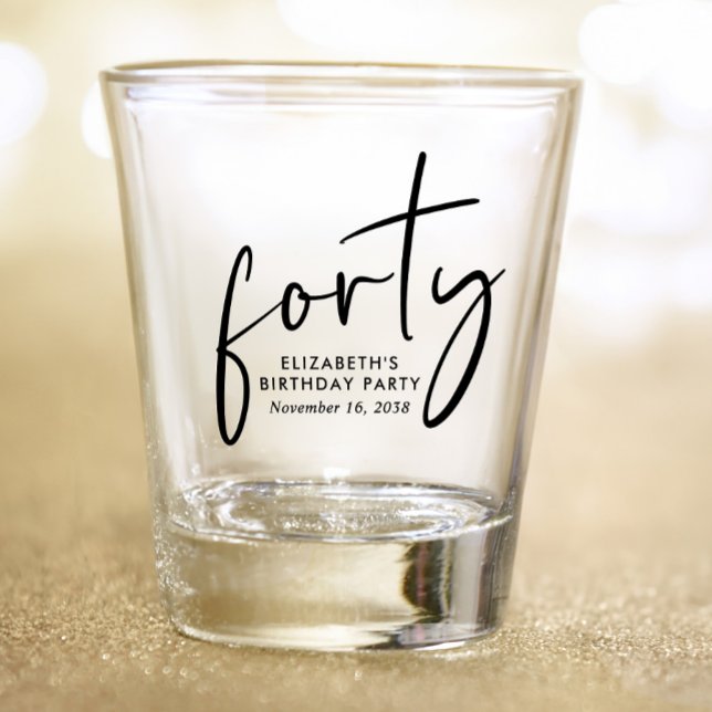 Copo De Shot Festa de aniversário de 40 anos Chic (Criador carregado)