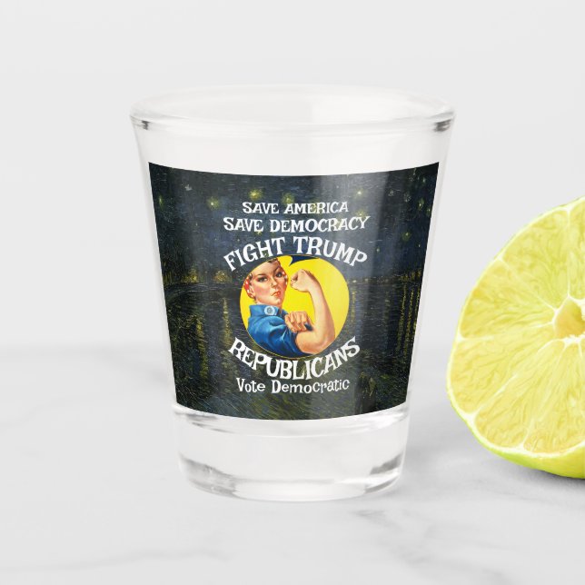 Copo De Shot Festa de Aniversário do Partido Trump Republicano  (Frente)