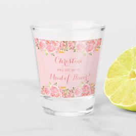 Copo De Shot Festa de casamento Floral Coral Rosa