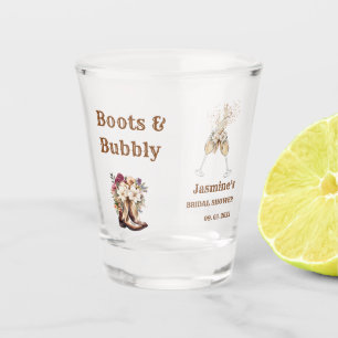 Copo De Shot Festa de Chá de Noiva Boho Western Boots & Bubbly